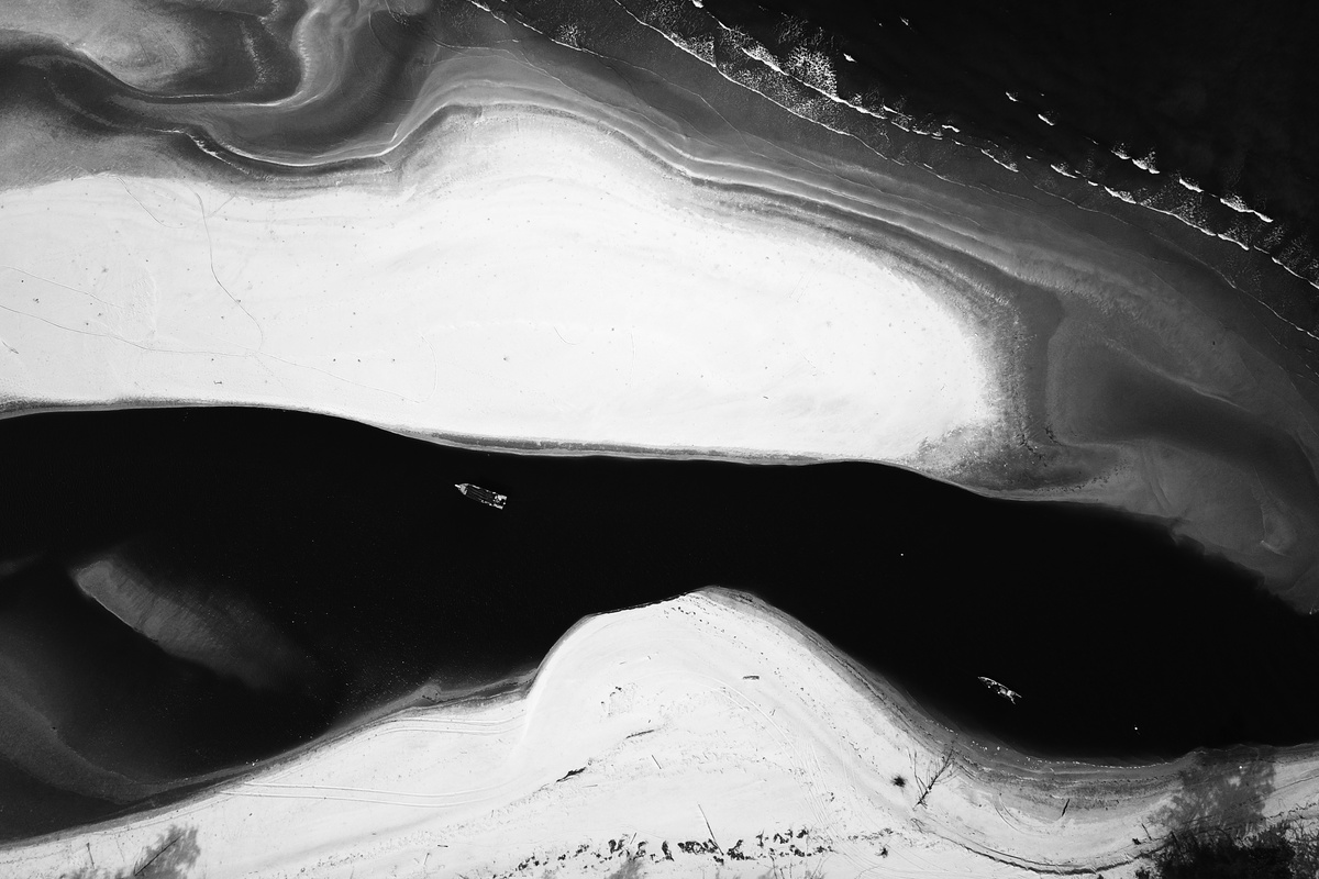 White and Black Abstract Painting